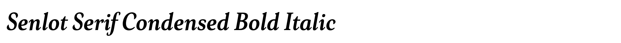 Senlot Serif Condensed Bold Italic image